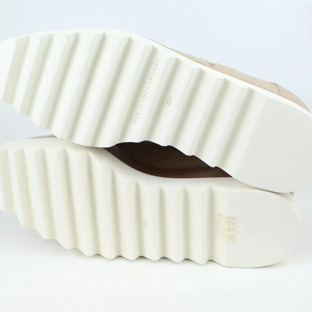 NEW Stella Mccartney Elyse Star Platform Sneakers, Beige Rose Gold Star, EU 40.5